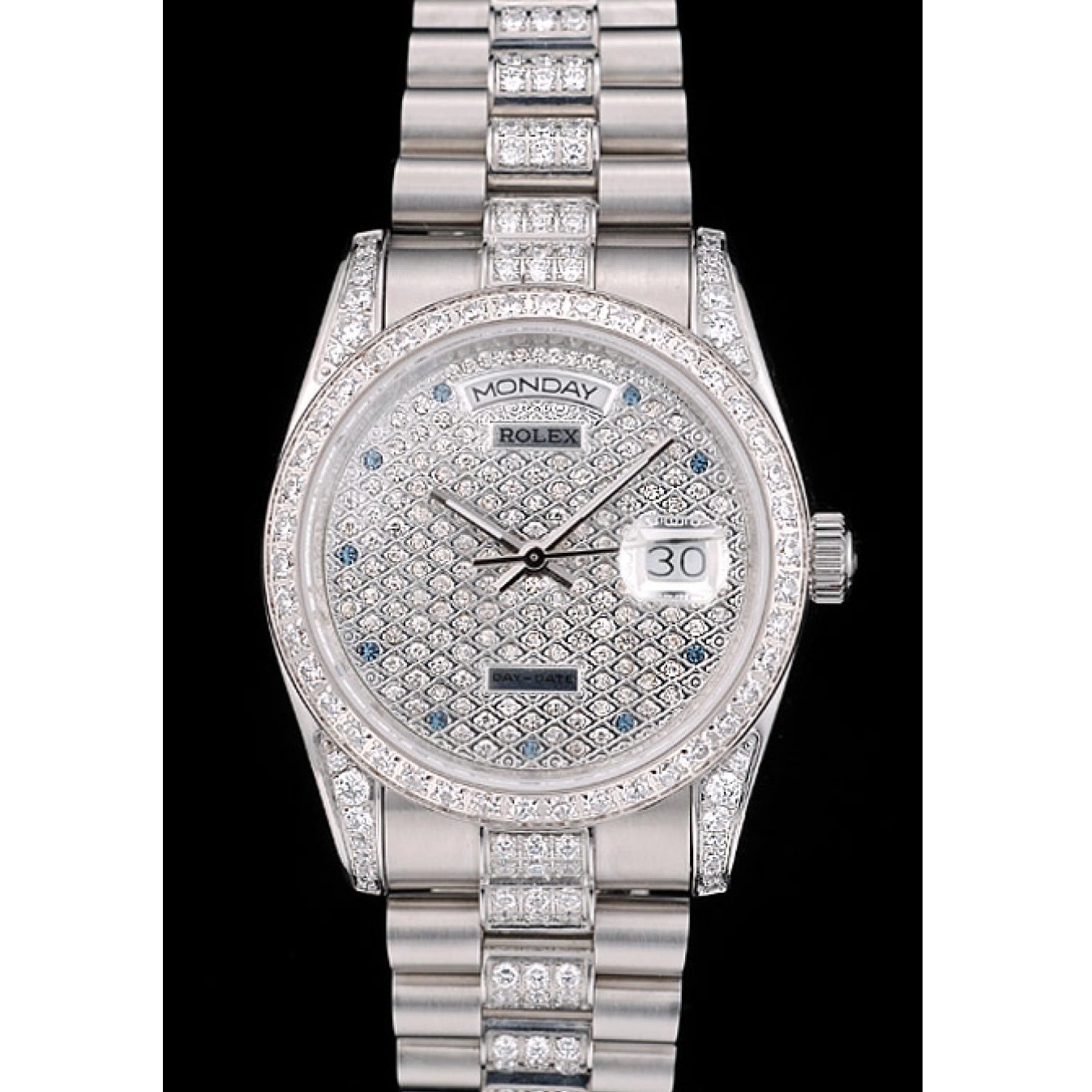 Rolex copies cheap Steel Bracelet 41986 Diamond Rolex Stainless Dial DayDate Plated Diamond Plated 0815